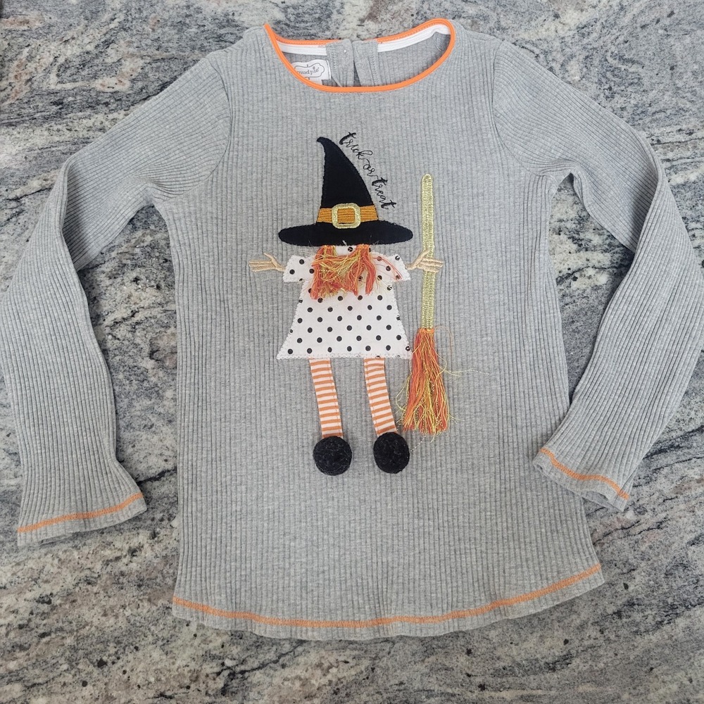Mud Pie Ghost top with sequins and orange glitter size 4t-5t